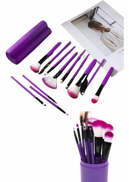 bulurum 12 parça profesyonel makyaj fırçası far fırçası allık fırçası yumuşak kıllı modelleri