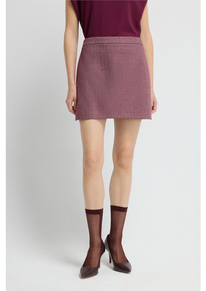 Balıksırtı Desenli Mini Etek Murdum 12742927007 fiyatları