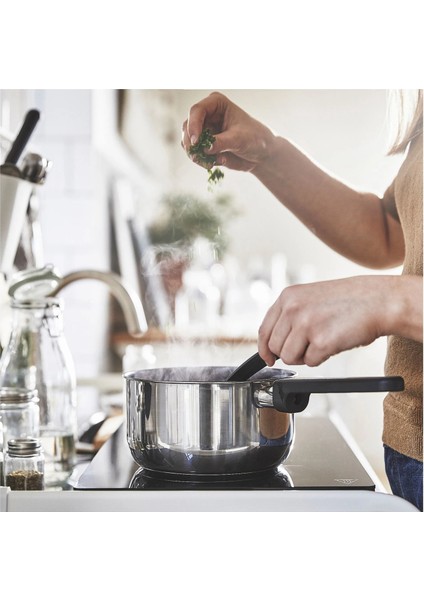 Mıddagsmat Çelik Sos Tenceresi Yapışmaz Kaplama Paslanmaz Çelik 2 Lt