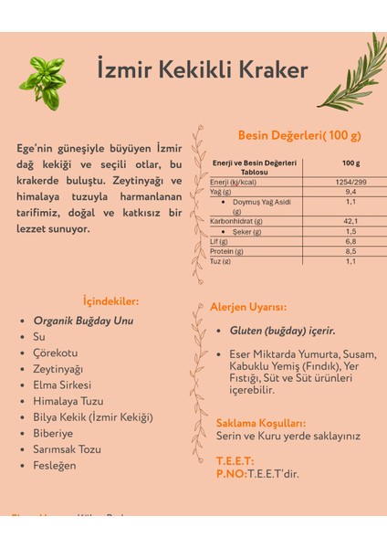 Izmir Kekikli Kraker 150 gr fırsatları