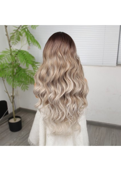 Rus Kumralı Beyaz Platin Ombreli ve Röfleli Tül Peruk indirimleri