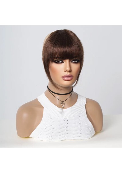 Yoğun Gerçek Saç Perçem / Kahverengi fiyatları