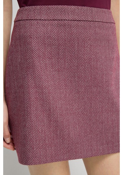 Balıksırtı Desenli Mini Etek Murdum 12742927007 indirimleri