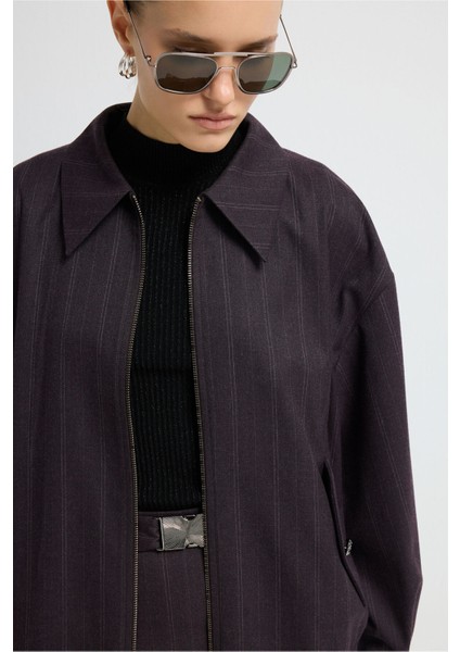 Önden Fermuarlı Bomber Ceket Murdum 11945910000 indirimleri