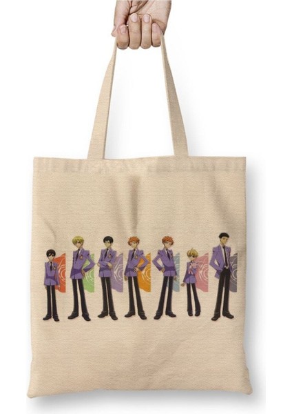 Ouran Koukou Host Club Oran Koko Hosuto Kurabu Beyaz Bez Çanta Uzun Saplı Alışveriş Çantası