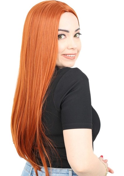 Fiber Sentetik Uzun Düz Peruk / Bakır fiyatları