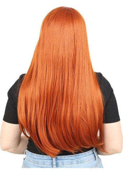 Fiber Sentetik Uzun Düz Peruk / Bakır fırsatları