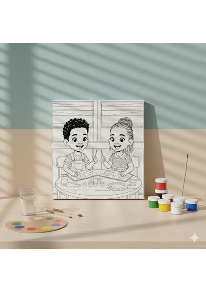 Çocuklar Için Afacan Bambotek ve Himba Afrikalı Çocuklar Gelişim Destekleyici Çocuk Boyama Seti