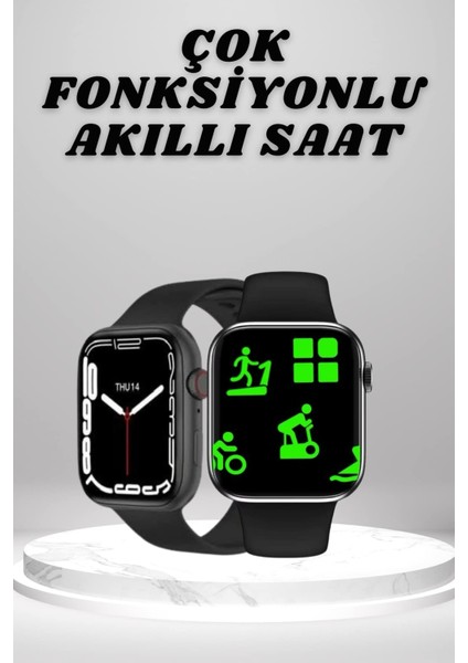 Akıllı Saat Tema Değiştirme Uyku ve Sağlık Takibi Sesli Asistan Bildirim Görm - N080J658-M97