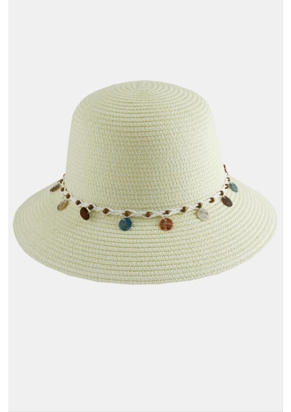 Boncuk Örme Hasır Şapka