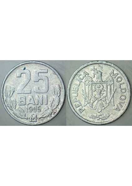 Moldova 25 Bani 1995 Eski Tarihli Alüminyum.