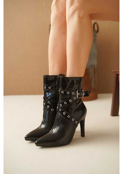 Atye Premium Siyah Ince Topuklu Fermuarlı Bot modelleri