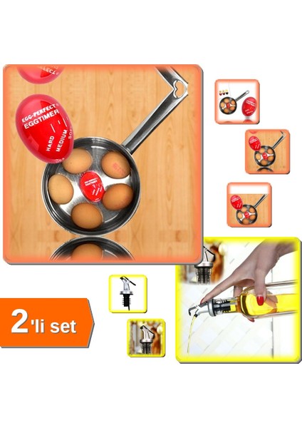 Dublor Yumurta + Kapaklı Yağ Şişe Ucu Tıpa | Pratik Mutfak Yardımcıları JKP625