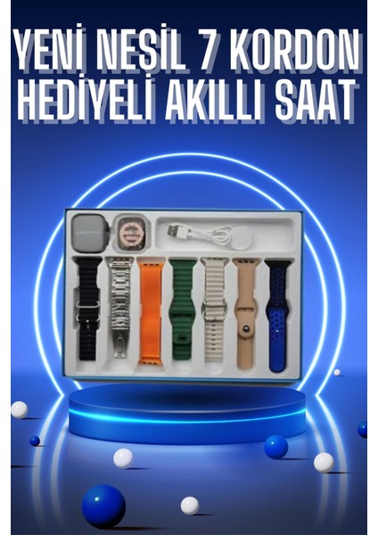 Akıllı Saat 7 Kordon Hediyeli Takvim Alarm Nabız Ölçer Bildirim Görme Sesli G? - M180K895-R67
