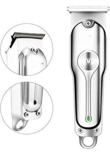 Paslanmaz Çelik Bıçaklı Kablosuz Şarjlı Dijital Göstergeli Tıraş Makinesi
