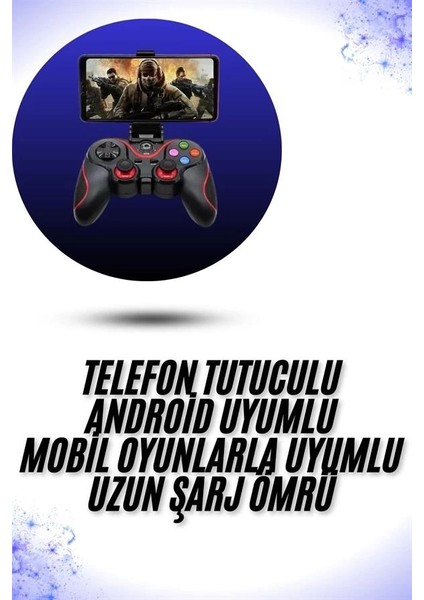 Yeni Nesil X3 Gamepad Android Uyumlu Telefon Tutucu Özellikli Joystick