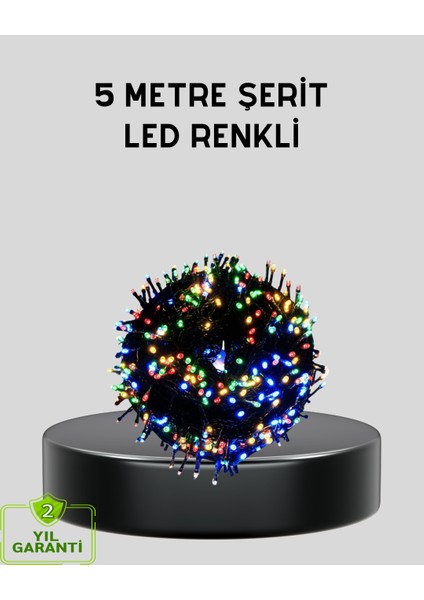 5 Metre 50’li LED Işık – Siyah Kablolu Çok Fonksiyonlu Iç ve Dış Mekan Ku - M226B736-N15