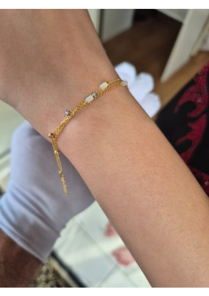 Papatya Silver 925 Ayar Kare Ay Taşı Bileklik indirimleri