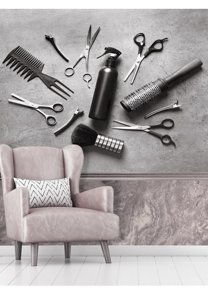 3 Boyutlu Kuaför Malzemeleri Desenli Isı ve Ses Yalıtımlı Sağlıklı Tekstil Duvar Kağıdı modelleri
