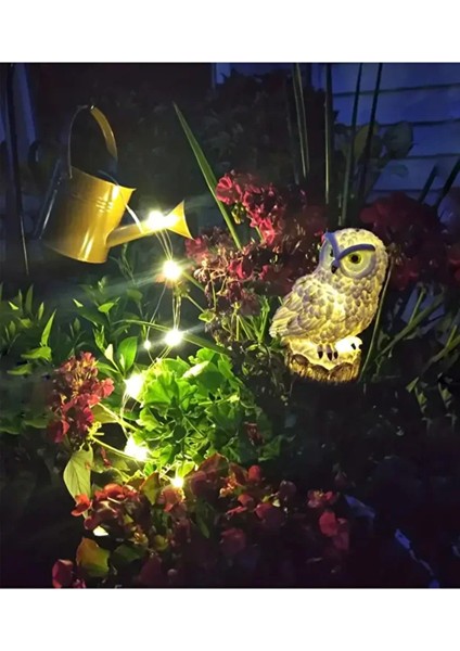 Baykuş Şeklinde Solar Güneş Enerjili LED Işık Bahçe Teras Balkon Ağaç Lambası Aydınlatması