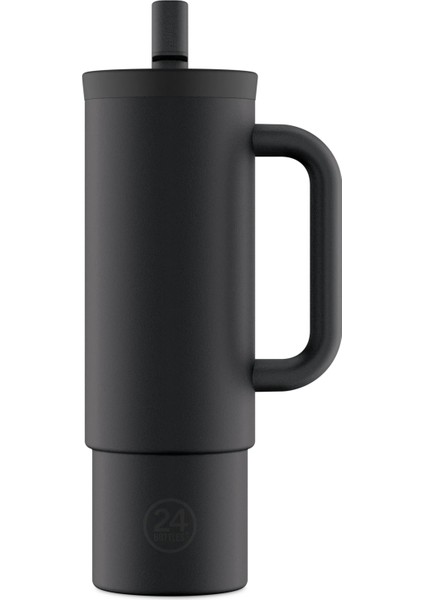 Straw Cup Tuxedo Black Pipetli Paslanmaz Çelik Termos 800 ml