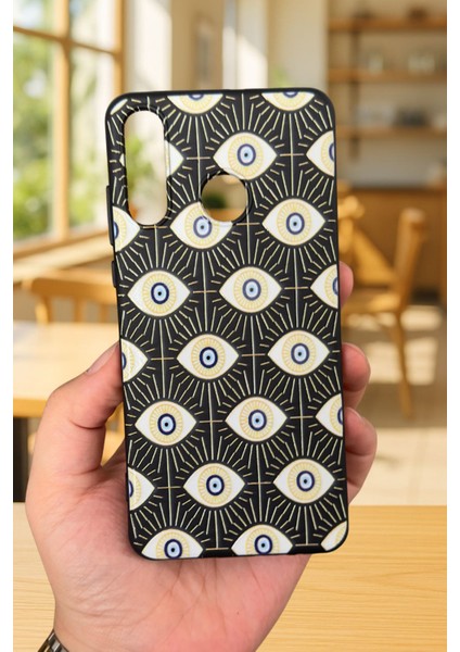 Huawei P30 Lite Uyumlu Evıl Eye Desenli Silikon Darbe Emici Klasik Korumalı Rubber Kılıf fiyatları