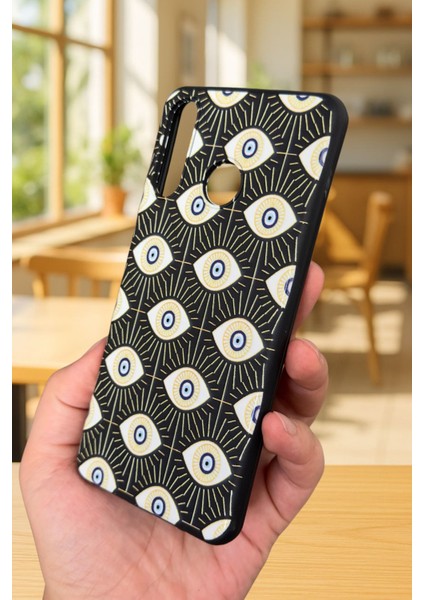 Huawei P30 Lite Uyumlu Evıl Eye Desenli Silikon Darbe Emici Klasik Korumalı Rubber Kılıf fırsatları