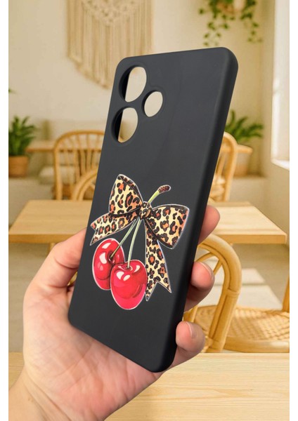 Infinix Hot 30 Uyumlu Kiraz Leopar Fiyonk Desenli Silikon Darbe Emici Rubber Kılıf fırsatları