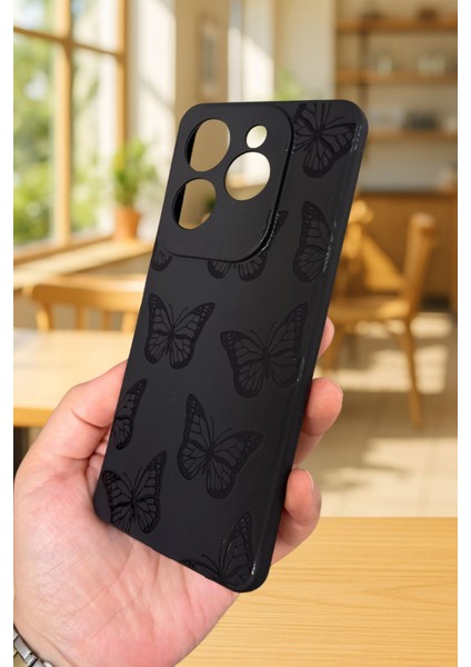 Infinix Hot 40 Uyumlu Siyah Kelebek Desenli Silikon Darbe Emici Klasik Korumalı Rubber Kılıf fırsatları