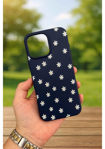 iPhone 14 Plus ve 15 Plus -Mini Papatya Desenli Silikon Darbe Emici Klasik Korumalı Rubber Kılıf fiyatları