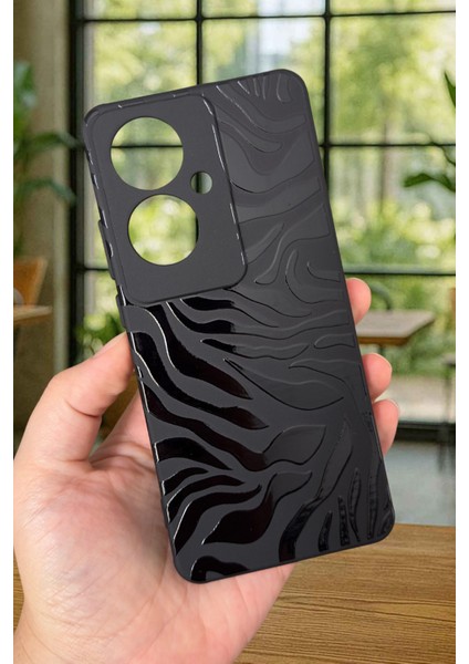 Oppo Reno 11F Uyumlu Zebra Desenli Silikon Darbe Emici Klasik Korumalı Rubber Kılıf