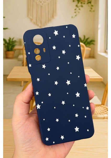 Redmi Note 12S - Minimal Yıldız Desenli Silikon Darbe Emici Klasik Korumalı Rubber Kılıf