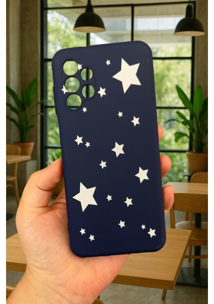 Samsung Galaxy A13 Uyumlu Mini Yıldız Desenli Silikon Darbe Emici Klasik Korumalı Rubber Kılıf