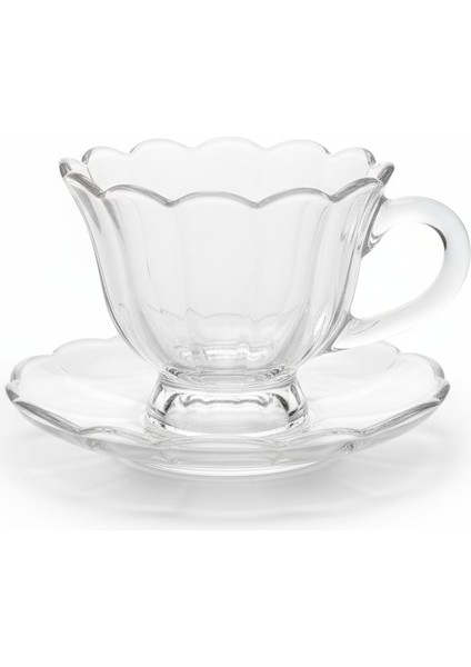 Olive Cam 6 Kişilik Tabaklı Büyük Çay Fincan Seti – 6 x 210 ml fırsatları