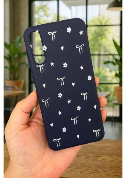 Samsung Galaxy A50 Uyumlu Mini Fiyonk Desenli Silikon Darbe Emici Klasik Korumalı Rubber Kılıf
