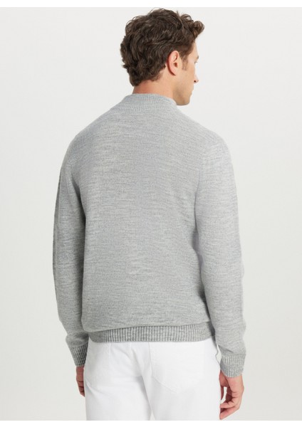 Yarım Balıkçı Yaka Standart Gri Melanj Erkek Kazak ACE049261482_GMJ indirimleri