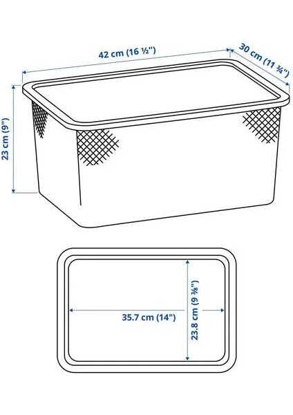 Trofast Saklama Kutusu Gri Mavi 42 x 30 x 23 cm fiyatları
