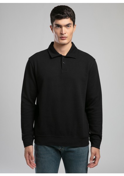 Polo Yaka Siyah Erkek Sweatshırt 261 Lcm 241037 Gale Siyah fiyatları