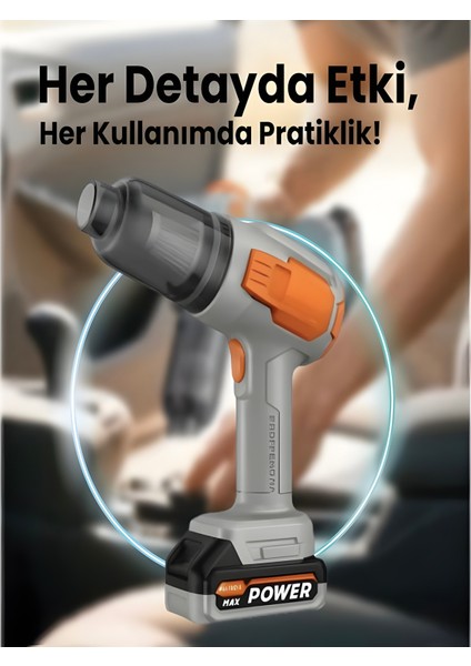 20000PA 120W Güçlü Emişli Çift Bataryalı Kablosuz Vakumlu Üflemeli Mini Araç Süpürgesi fiyatları