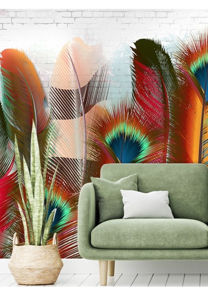 Dekoratif Tüy Desenli Yırtılmaz Sağlıklı Tekstil Duvar Kağıdı fiyatları