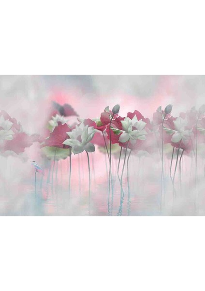 Lotus Çiçeği Desenli Yırtılmaz Slinebilir Tekstil Duvar Kağıdı fiyatları