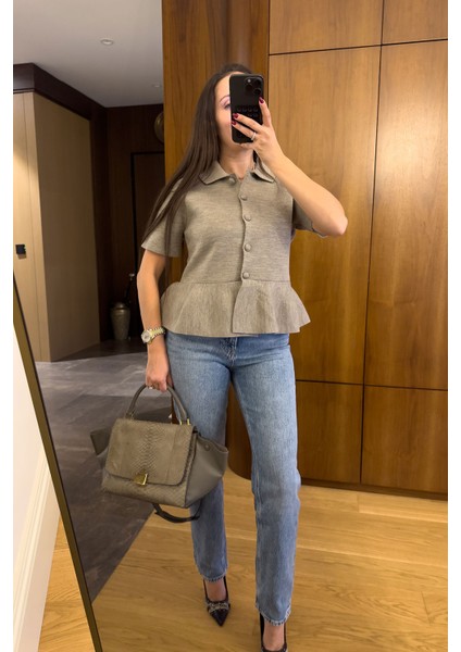 Pileli Tasarım Hırka- Vizon fiyatları