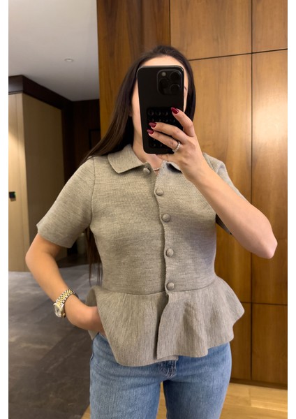 Pileli Tasarım Hırka- Vizon fırsatları