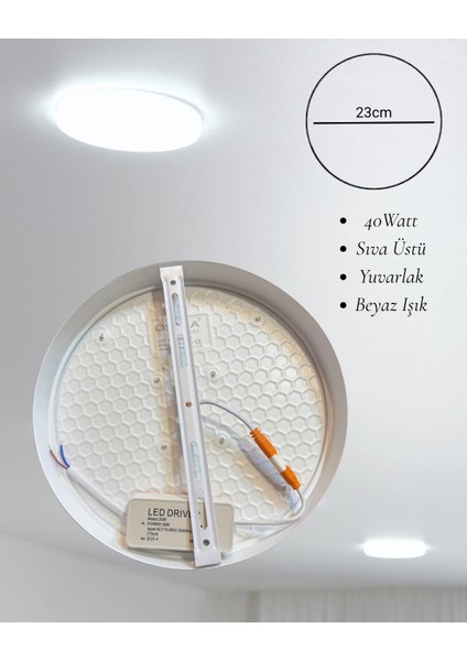 Osaka Sıva Üstü Yuvarlak LED Armatür 40W Beyaz Işık fiyatları