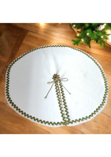 Yılbaşı Çam Ağacı Altı Örtüsü, Çam Ağacı Ayak Halısı Örtüsü, Beyaz Renk, Peluş Kumaş, 68 cm fırsatları
