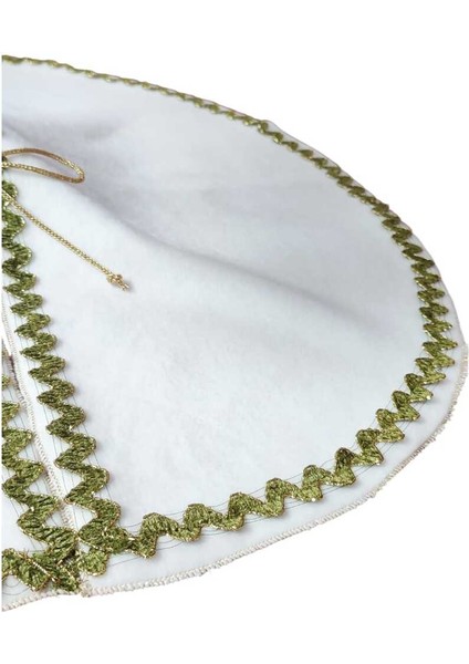 Yılbaşı Çam Ağacı Altı Örtüsü, Çam Ağacı Ayak Halısı Örtüsü, Beyaz Renk, Peluş Kumaş, 68 cm indirimleri