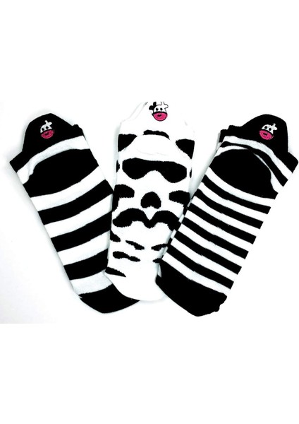 3 Çift İnek Temalı Pamuklu Yumuşak Kadın Bilek Çorap indirimleri