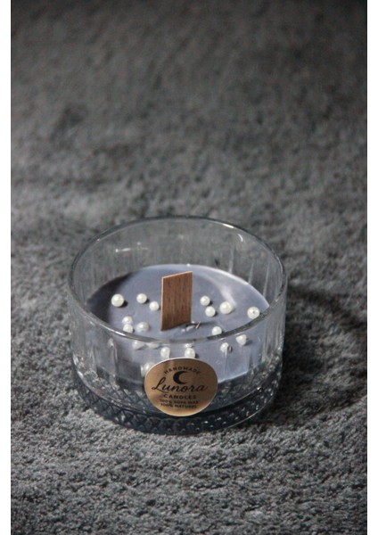 Dekoratif Mum (%100 Soya Wax-Vanilya Kokulu-Incidetaylı-Cam Kase)