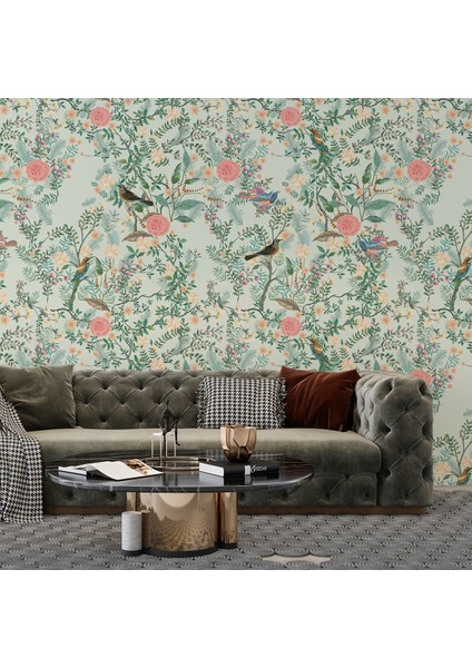 Ilkbahar Temalı Haritası Desenli Duvar Kağıdı Isı ve Ses Yalıtımlı Yırtılmaz modelleri