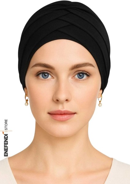 Üç Bantlı Dış Bone | Siyah Hijab • Tesettür Giyim Için Şık • Modern • Pratik ve Konforlu Kullanım fiyatları